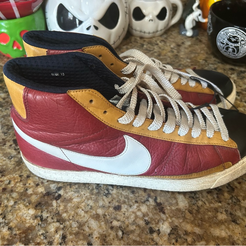 Nike Red and Tan High-Top Sneakers